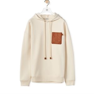 Loewe anagram leather patch hoodie, NEW!